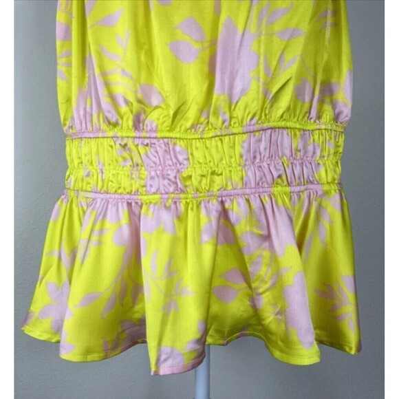 Torrid Peplum Square Neck Crop Cami Pink & Lime Yellow Plus Size 2X (18-20) - Picture 11 of 12